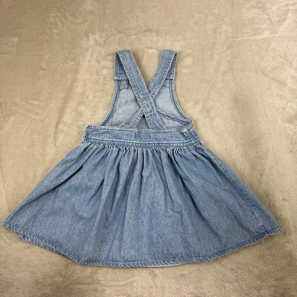 Vintage Gymboree Denim Overall Style Dress Sz S Rainbow Tag 90s 2000s Y2K